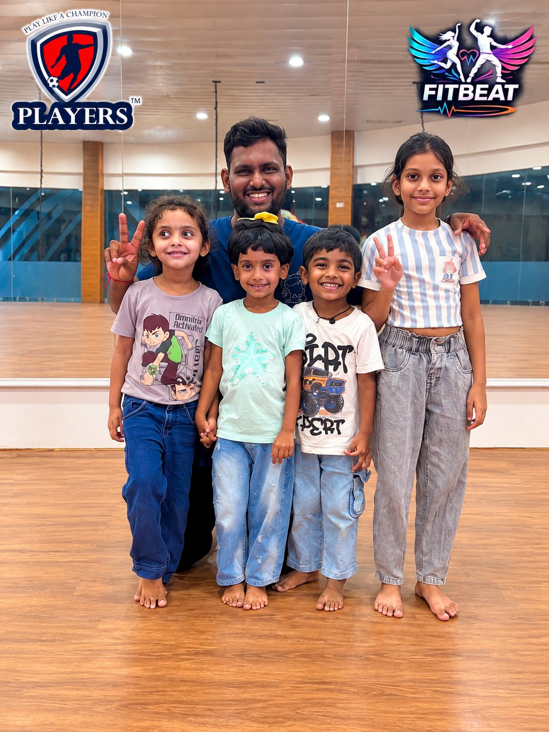 Kids dance class group photo at Fitbeat Nirmal Lifestyle Mulund West
